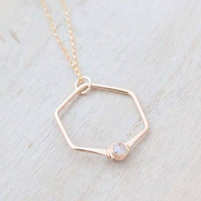 Saressa Designs Refraction Hexagon Necklace