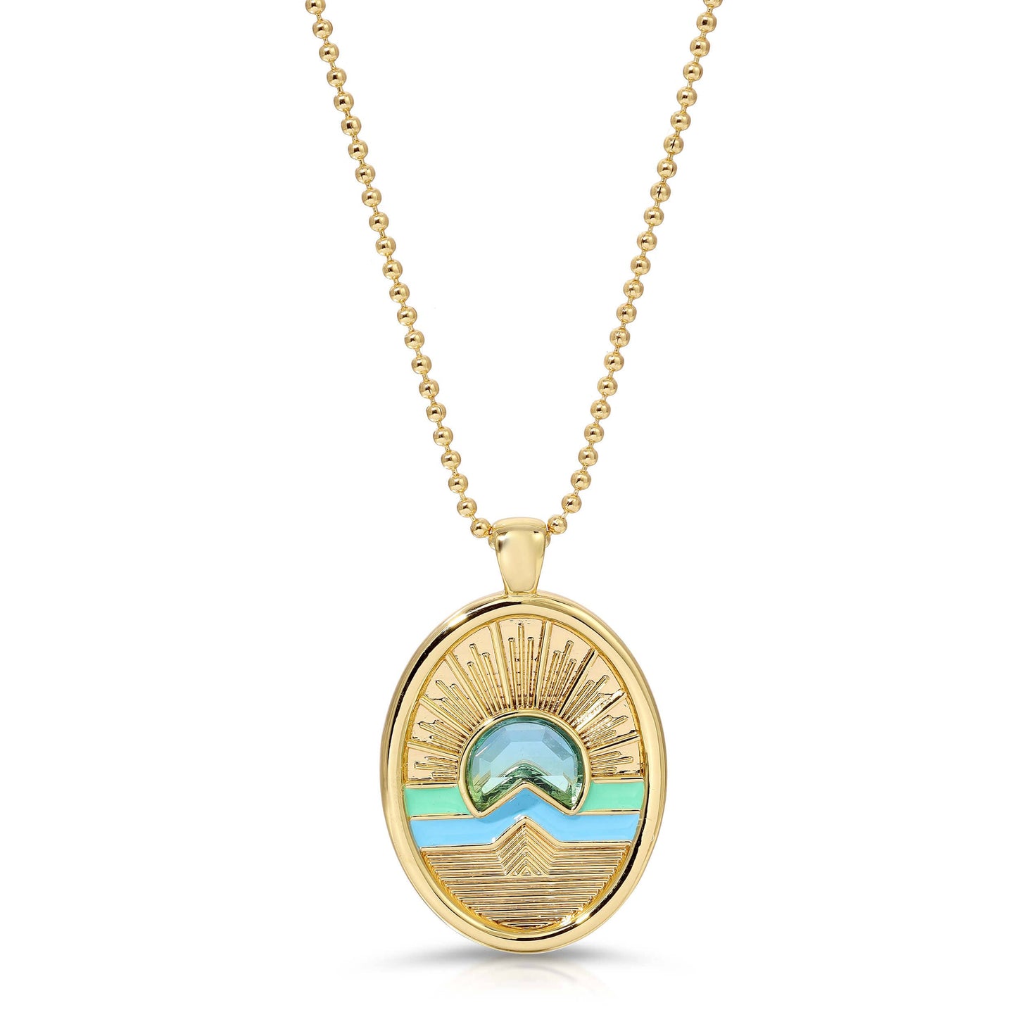 Glamrocks Tequila Sunrise Enamel Necklace - Sky