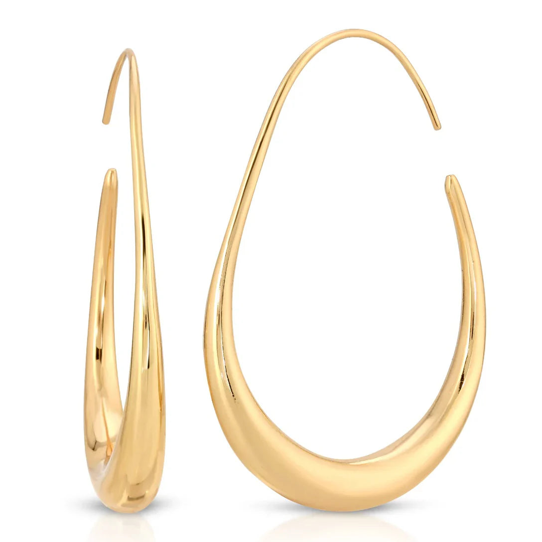 Elizabeth Stone Fluid Hoop Earrings