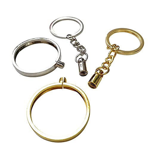 Holoyatt, Gold Silver Coin Holder Bezel 45mm 1 34In 34mm 1 516In Gold Plated Challenge Coin Holder Keychain Charm Necklace Pendant Charm Pendant
