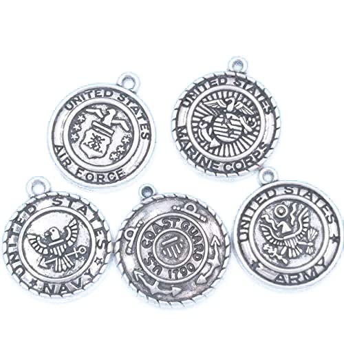 DIY032675 Handmade Charms Mixed 30Pcs Alloy Metal United States Military Collection Charms Army Navy Marine Corps Air Force Coast Guard Pendant