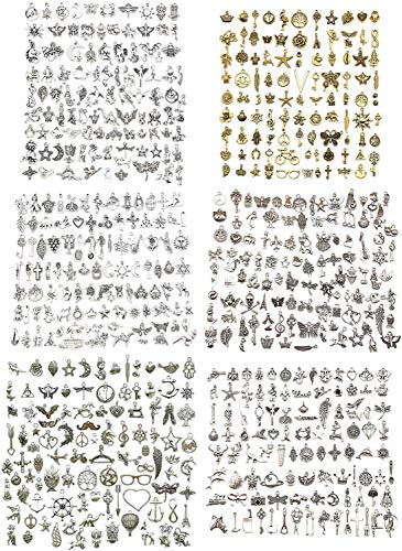 600pcs Wholesale Bulk Charms for Jewelry Making Supplies Bracelet Charms Necklace Pendant Earring Tibetan Silver Craft Supplies DIY Accessories