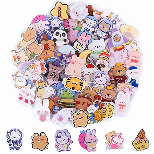 65PCS Acrylic Brooch Pins, Lorvain Cute Aesthetic Badges Pin Kawaii Backpack Pins Sheep Rabbit Dog Bear Girl Cartoon Brooch Pin for Backpacks Bags Jackets Hoodies Hats