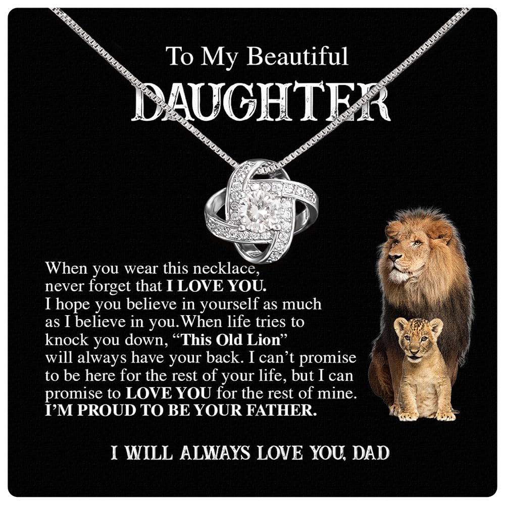 To My Daughter Necklace From Dad With Heartfelt Message & Elegant Box, Father Daughter Gifts from Dad, Birthday Gift for Daughter Adult, Father Daughter Necklace, Daddy Daughter Gifts For My Daughter