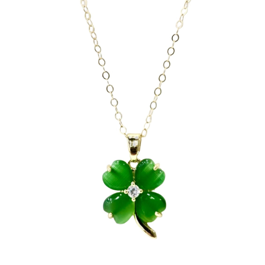Mineral and Matter Lucky Four Leaf Clover Necklace