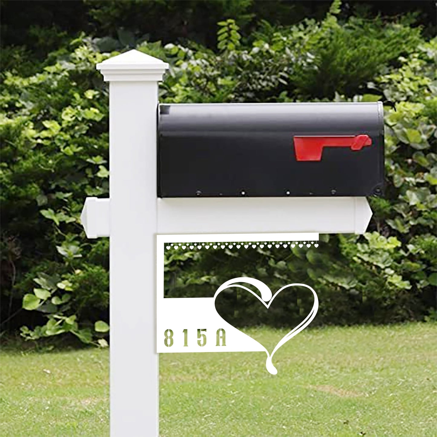 Hearts Address Mailbox Sign