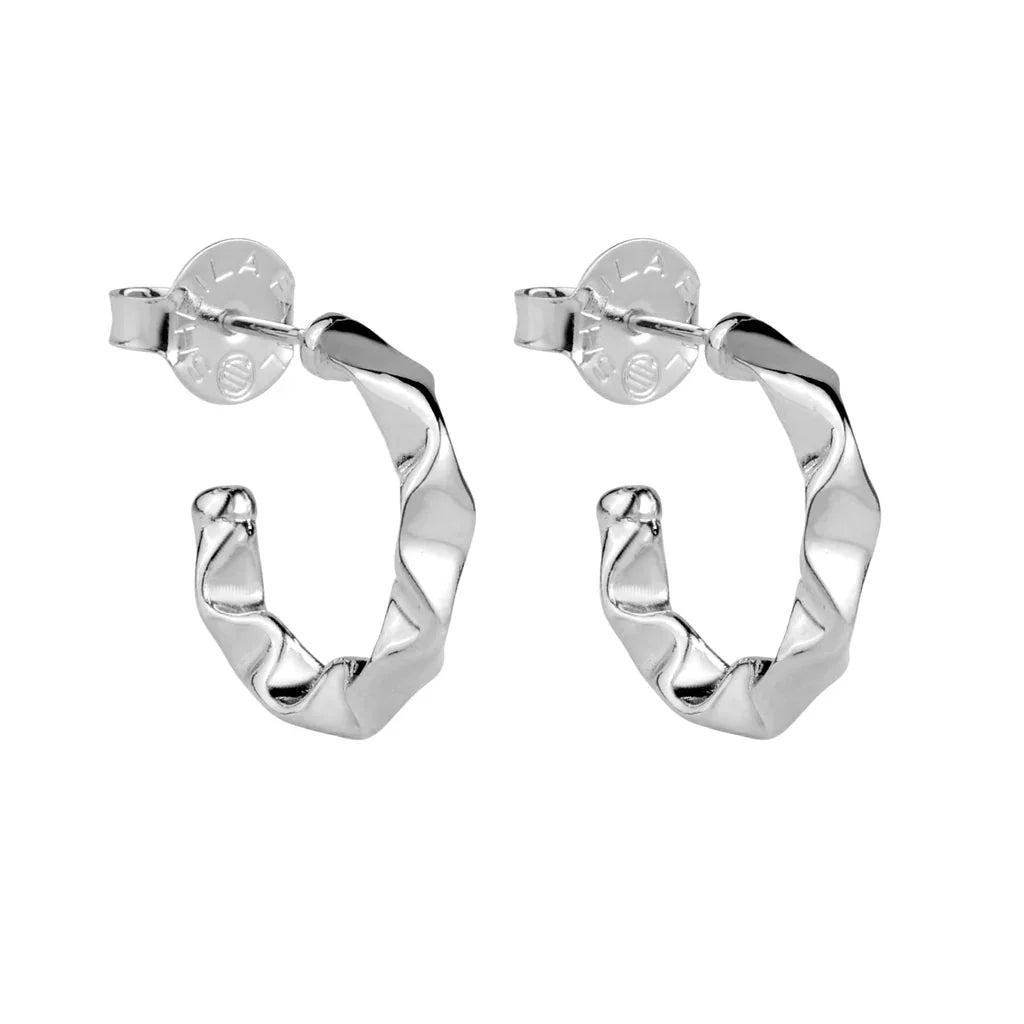 Sheila Fajl 1" Wrinkled Hoops - Silver