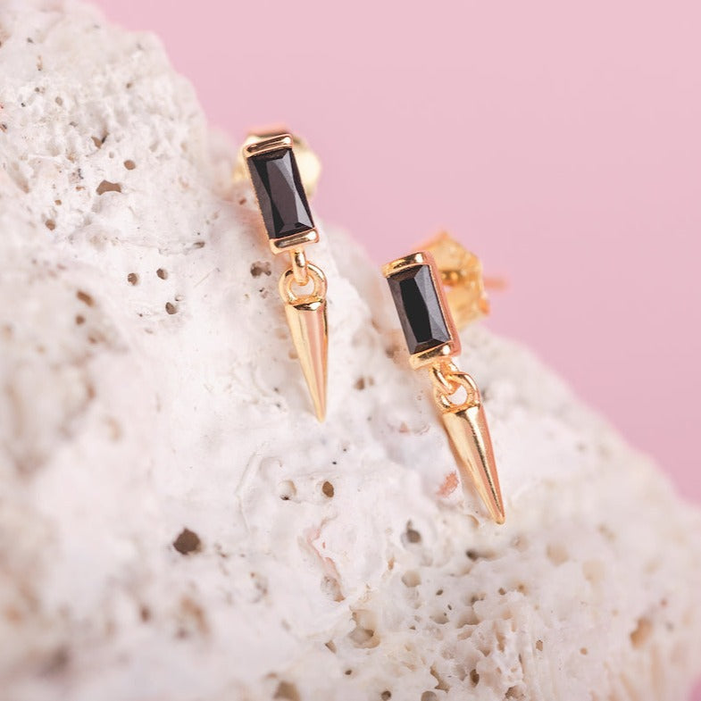 Mineral and Matter Black Hole Stud with Dangle Earrings