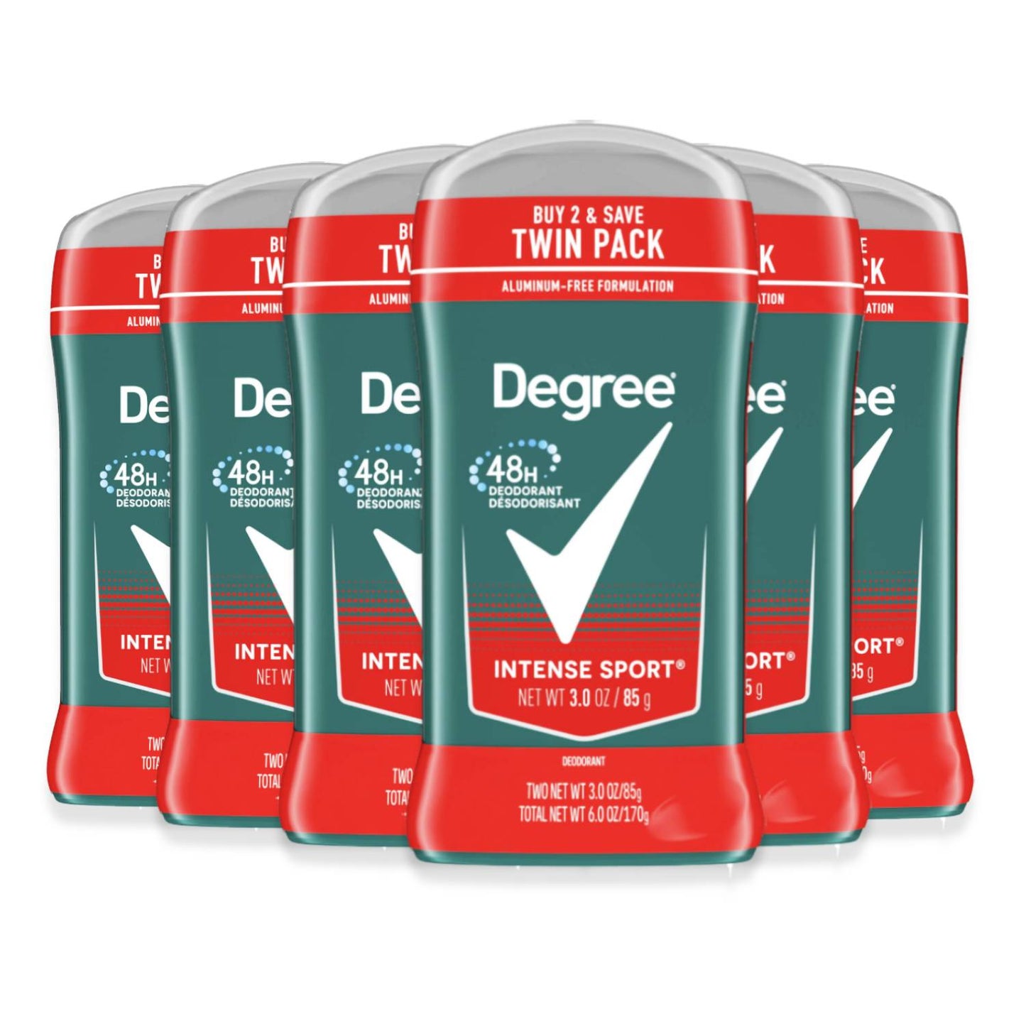 Degree? Intense Sport Deodorant 48-Hour Odor Protection - 3.0 Oz - TWIN PACK- 6 Pack