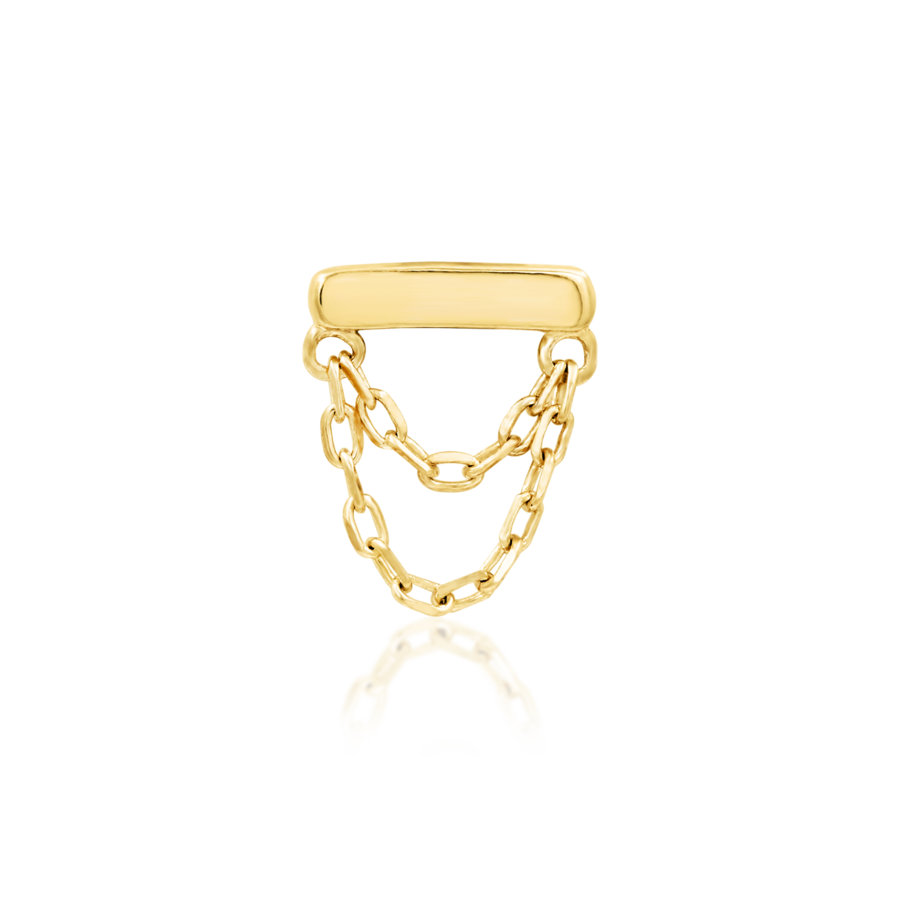 Piercing Earring Daria Bar with Double Chain