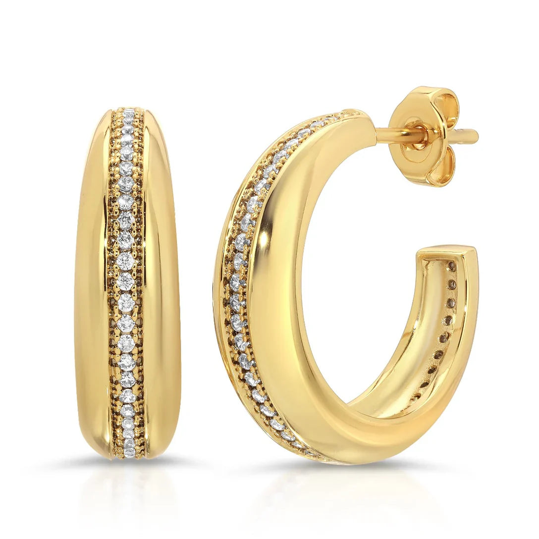 Elizabeth Stone Vista Dome Hoop Earrings
