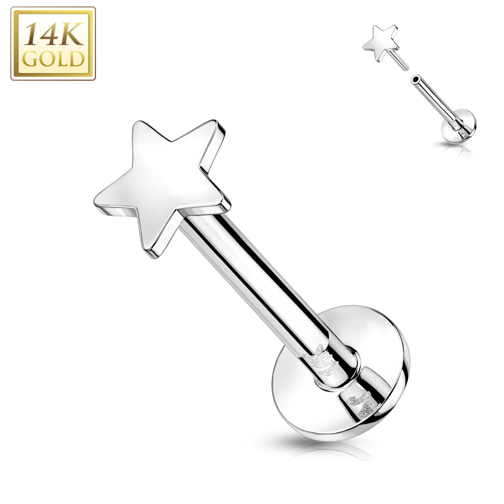 Piercing Earring Flat Star Top Stud
