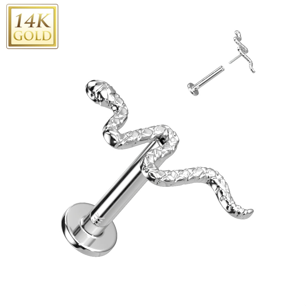 Piercing Earring Textured Snake Stud