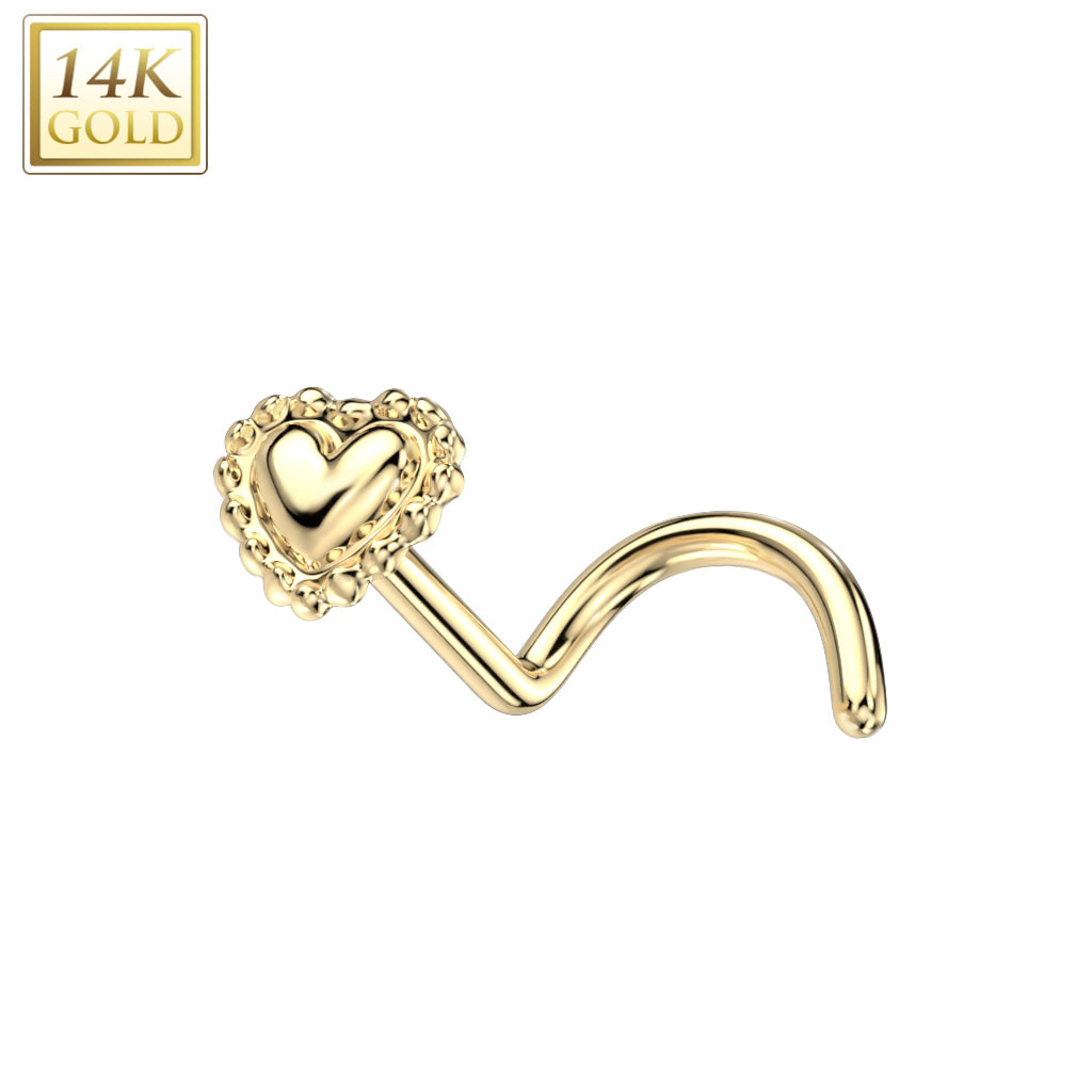 Piercing Nose Stud Gold Heart