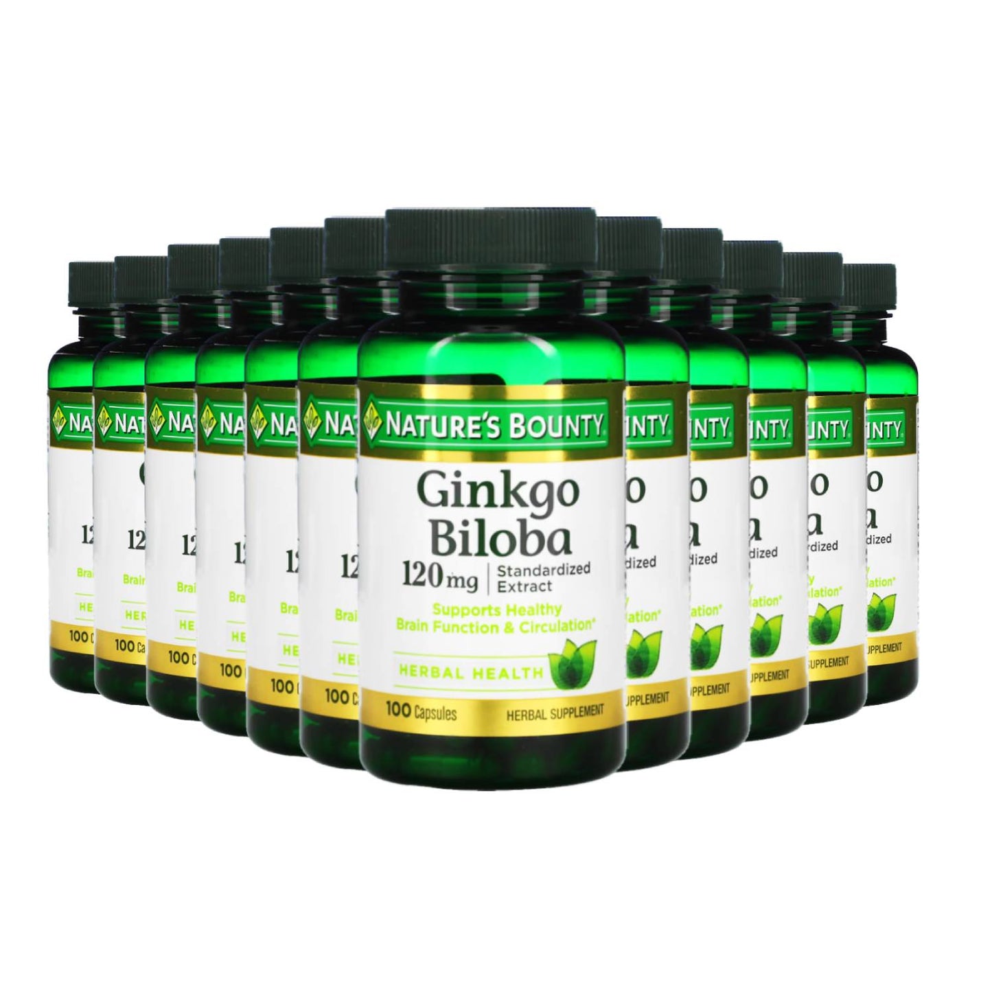 Nature's Bounty, Ginkgo Biloba, 120 mg, 100 Capsules -12 Pack