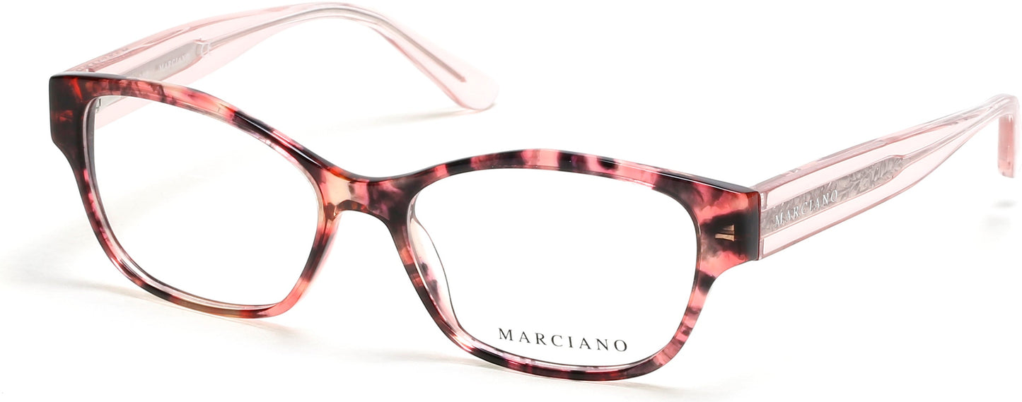 guess by marciano gm0340 plastic acetate optical prescription eyewear glasses female ladies women classic traditional soft upswept rectangular shape 054 red havana bold