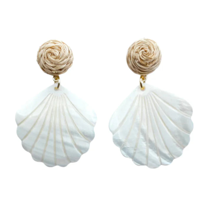 M. Donohue Grace Shell Earring - White