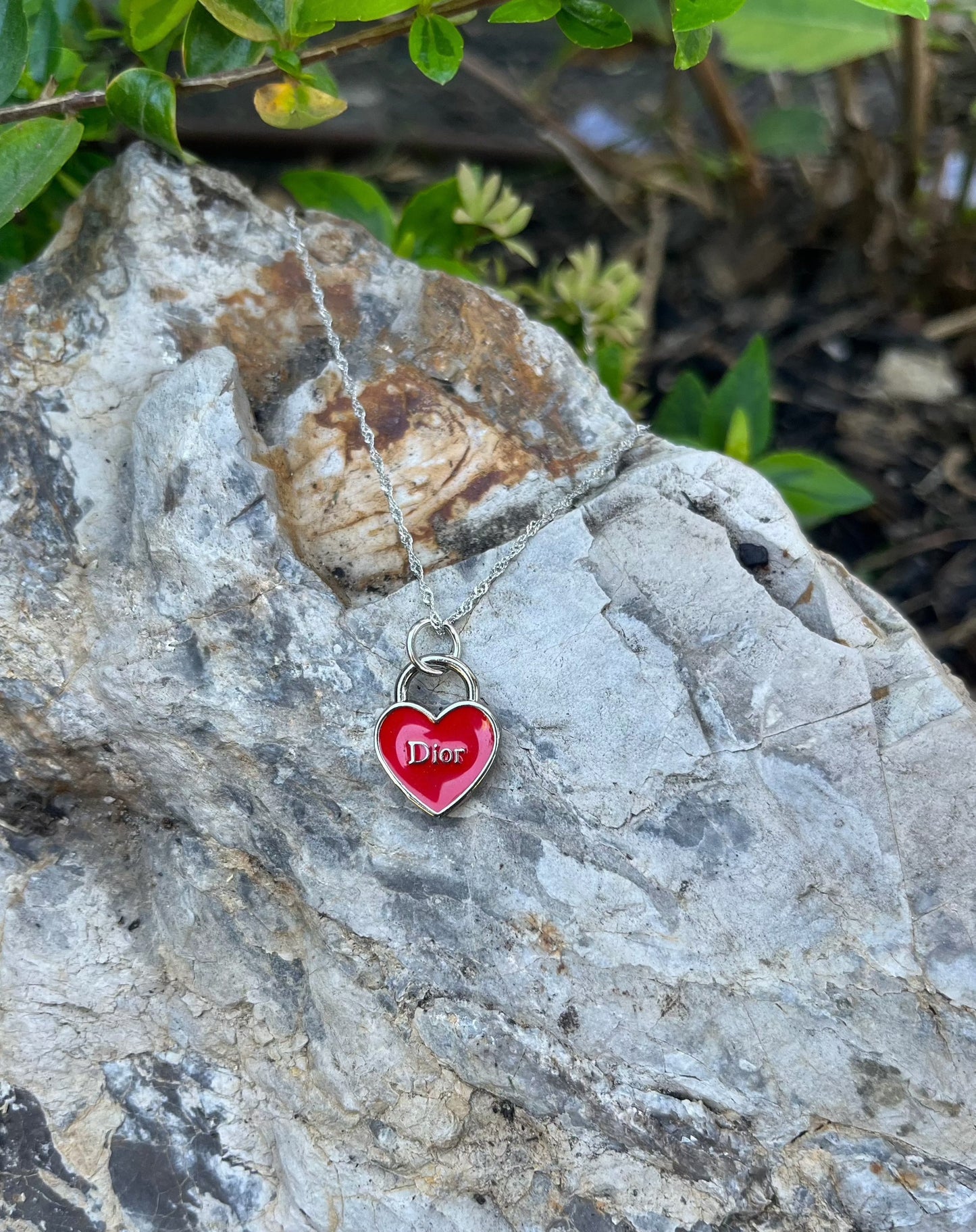 D Charm Necklace Silver