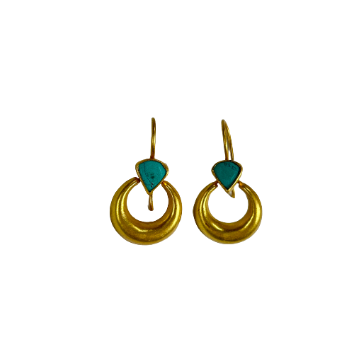 Vintage Gold & Turquoise Earrings
