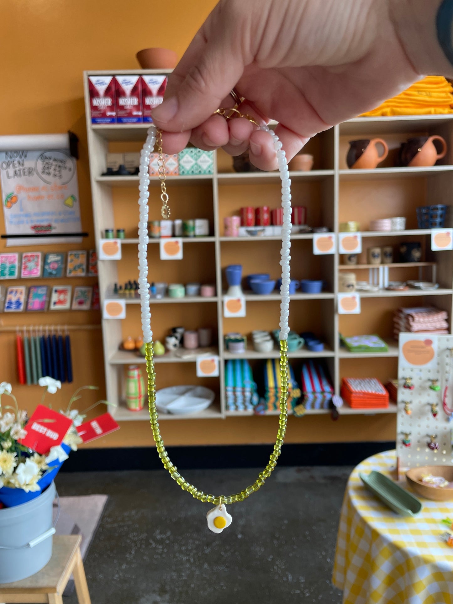 Resinuendo Beaded Necklace | Fried Egg