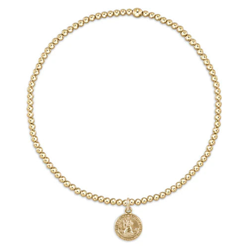 Protection Small Gold Disc Bracelet