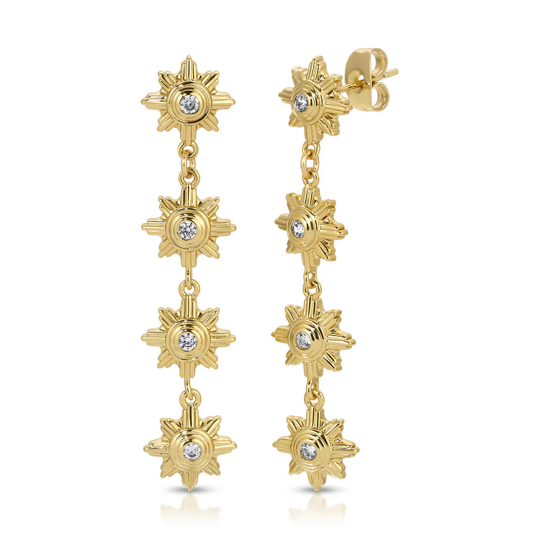 Elizabeth Stone Supernova Star Drop Earrings
