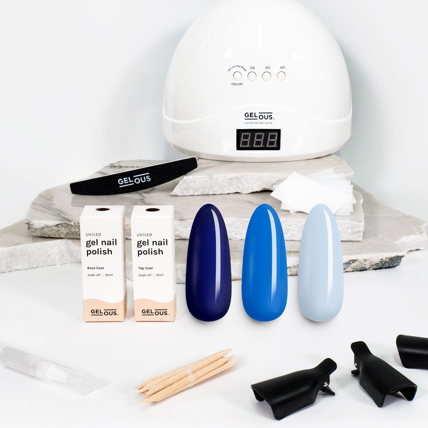 Gelous gel nail polish Blues 3 Polish Starter Pack - photographed in New Zealand