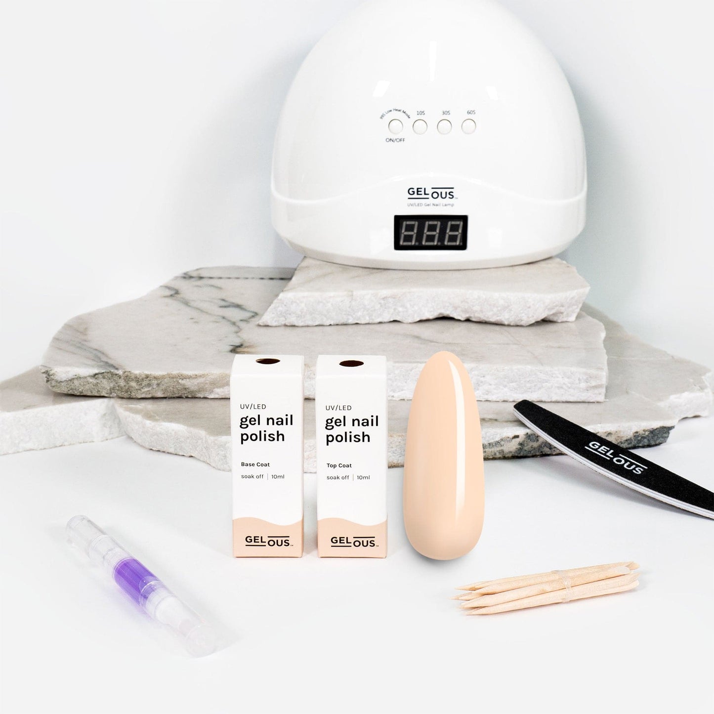 Gelous gel nail polish Kiss My Peach Essentials Pack - photographed in New Zealand