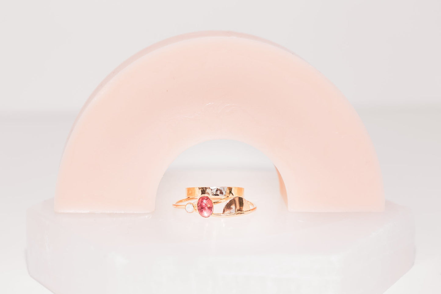 Mineral and Matter Gold Wide Hammered Stacking Ring