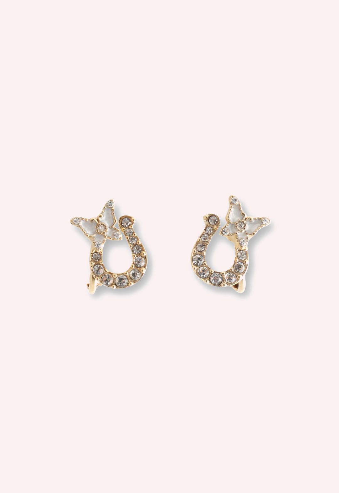 Lucky Horseshoe Stud Earrings - Gold