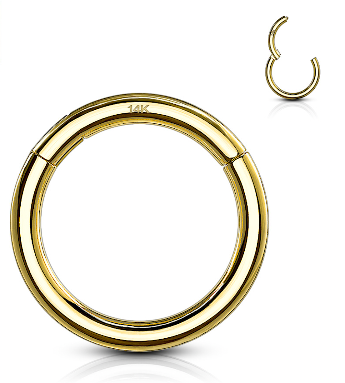 Piercing Earring Gold Hinged Hoop Clicker
