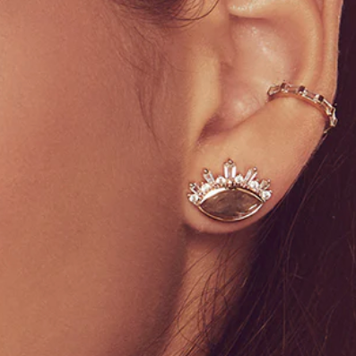 Elizabeth Stone Athena Labradorite Studs