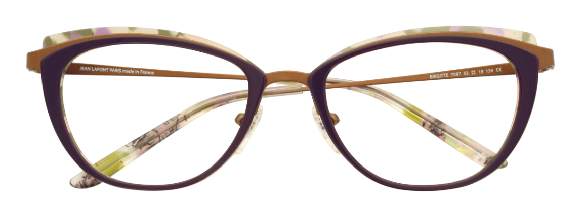lafont brigitte 7087 eyeglasses frames made in france plastic metal woman ladies female cat eye purple metal chic gordon wood optical