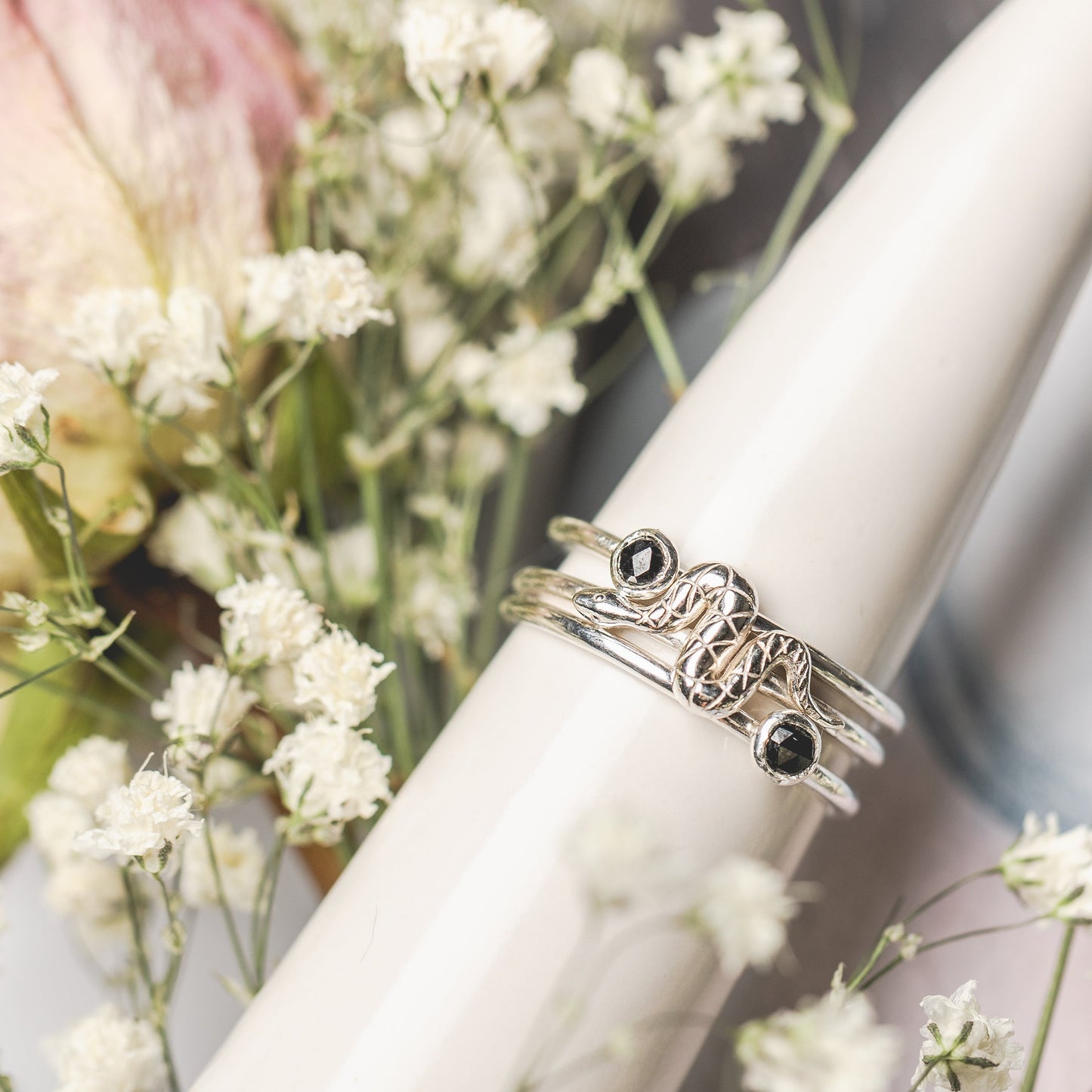 Mineral and Matter Ring Stack - Serpent Trio