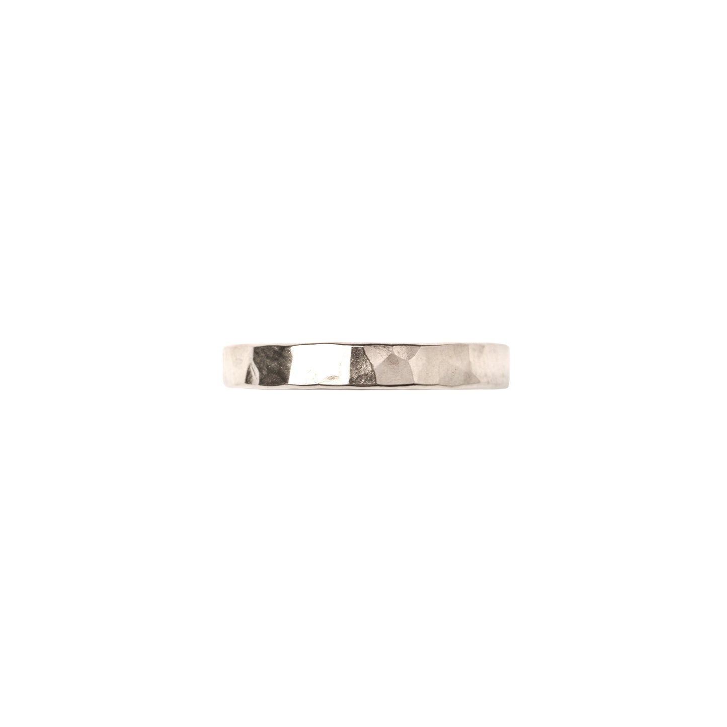 Mineral and Matter Silver Wide Hammered Stacking Ring