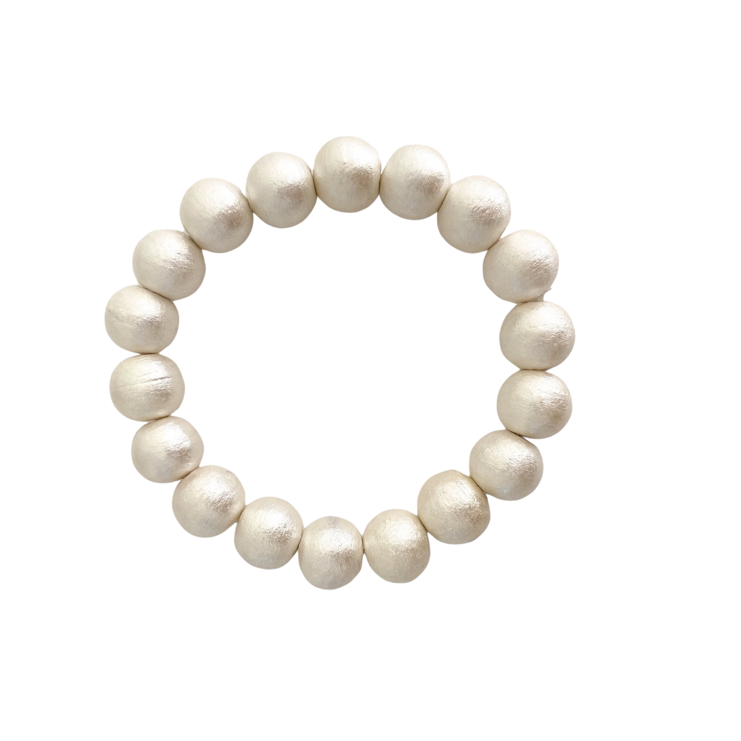 M. Donohue Olivia Cotton Pearl Stretch Bracelet