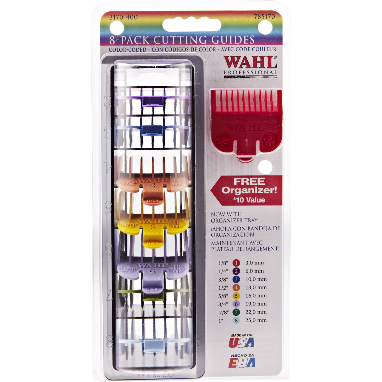 Wahl Color Coded Clipper Guides 8pc Set
