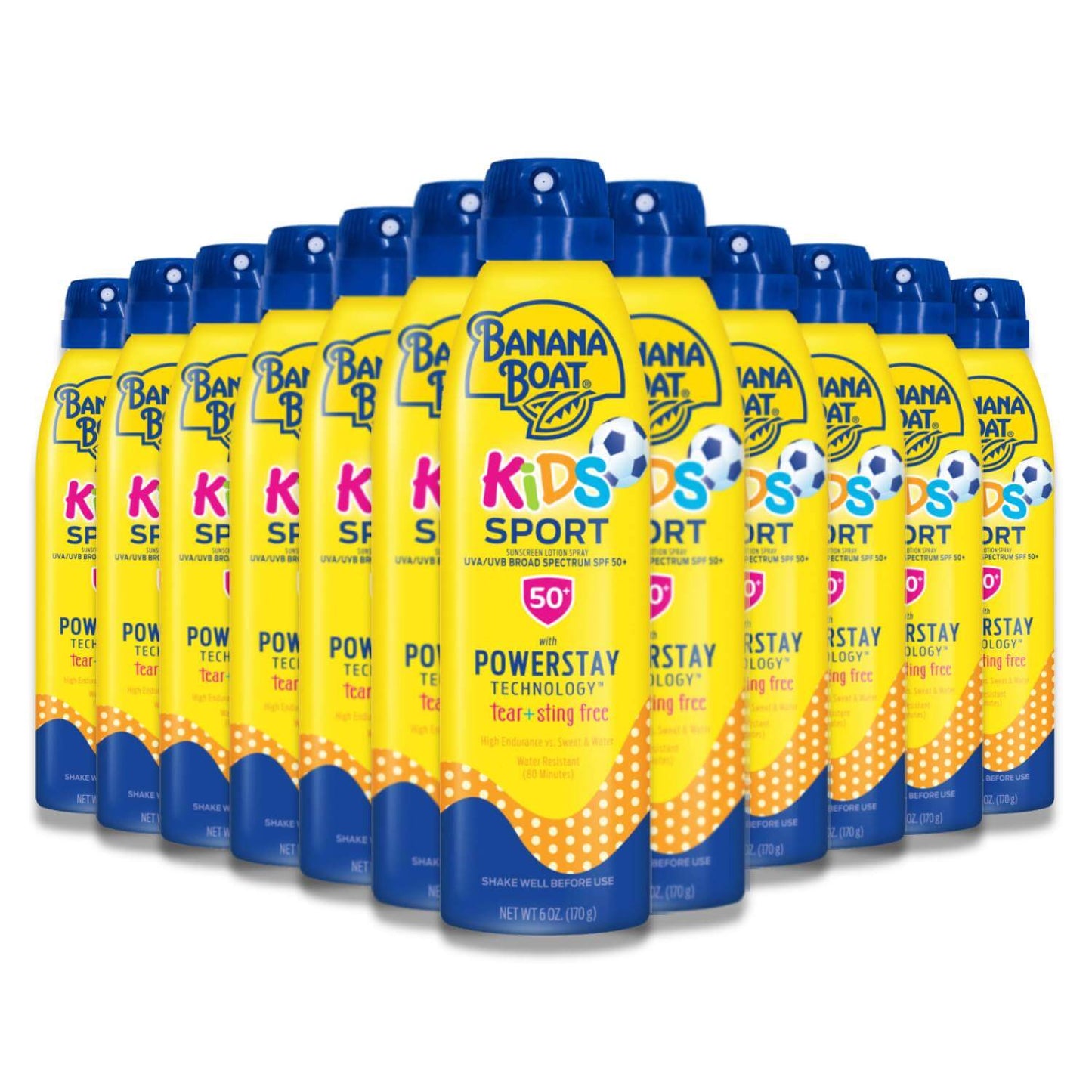 Banana Boat - Kids Sport, Broad Spectrum Sunscreen Spray, SPF 50 - 6 Oz - 12 Pack