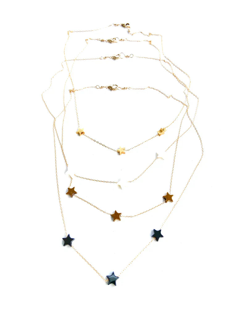 Triple Star Chain - White
