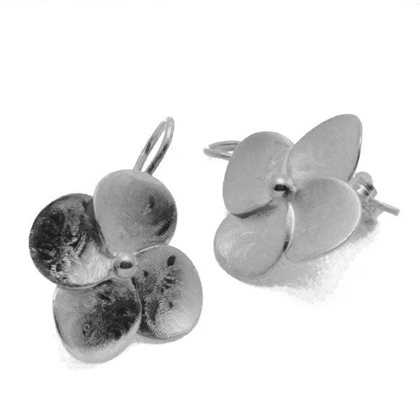 Sheila Fajl Small Flower Drop Earring - Silver