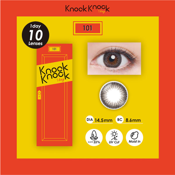 Knock Knock 101 Dark Brown 1 Day Contact Lenses 10 Pack