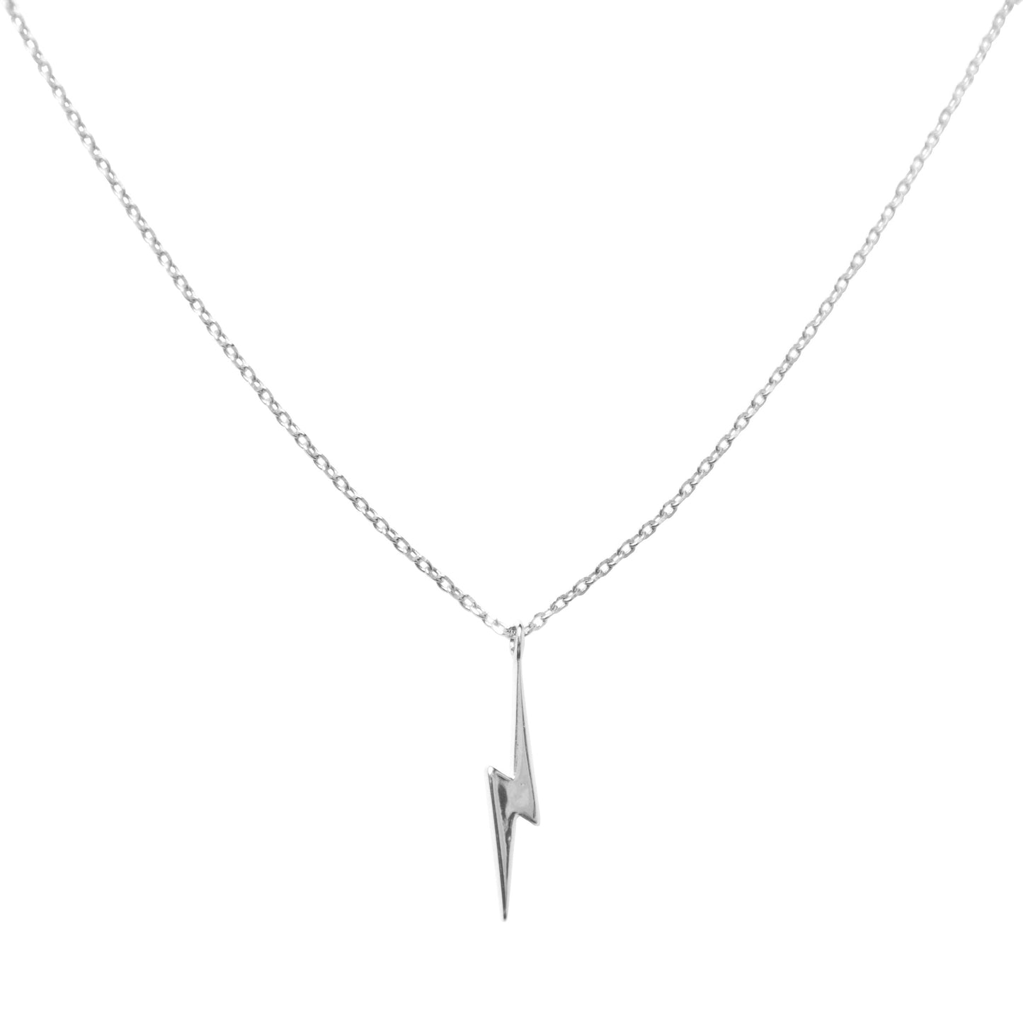 Mineral and Matter Silver Lightning Bolt Necklace