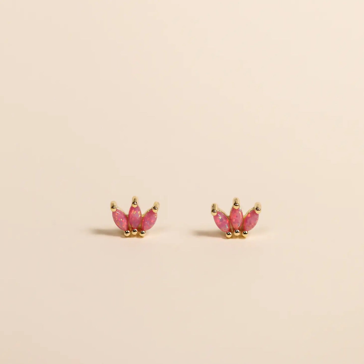 JaxKelly Opal Crown Stud - Pink