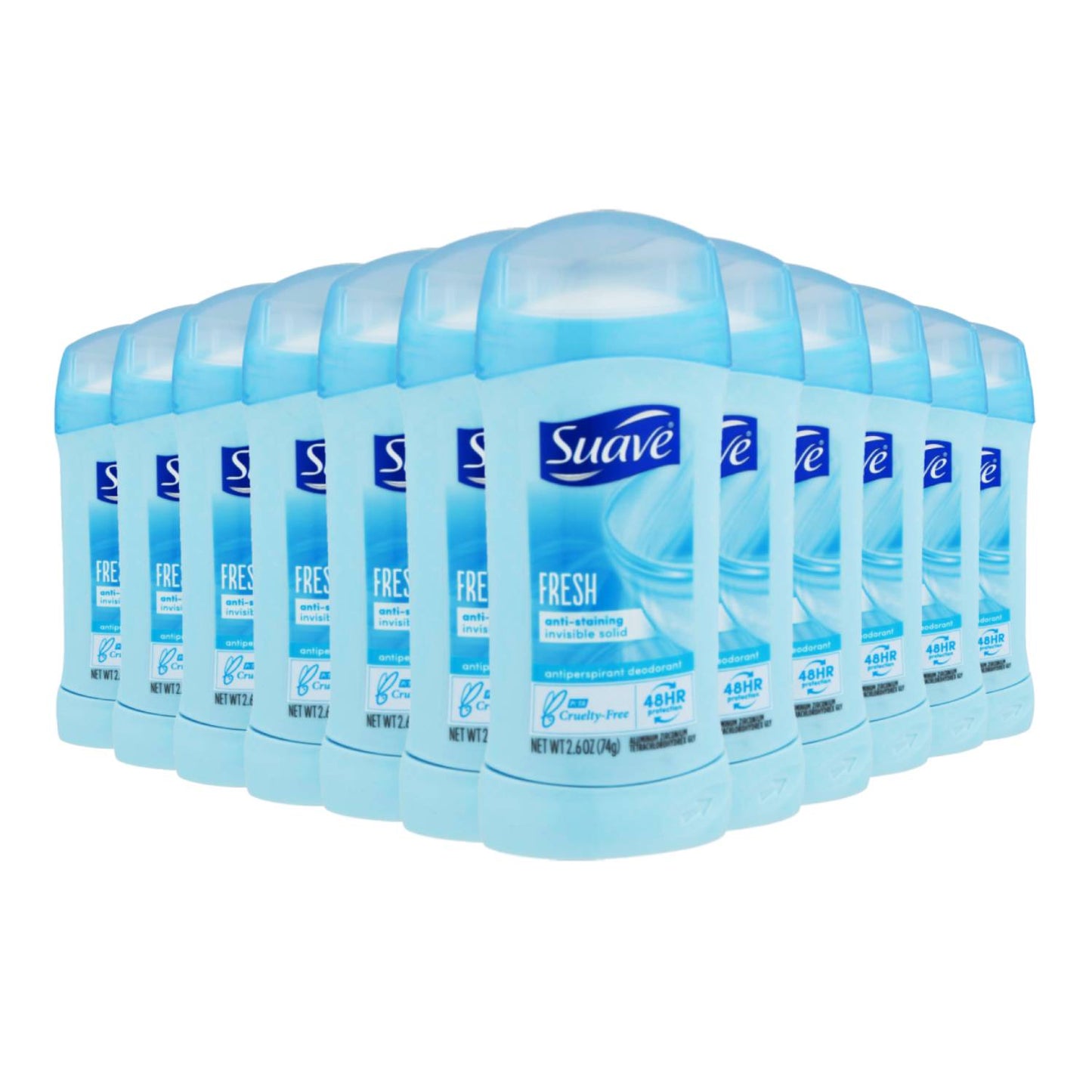 Suave Women's Fresh Invisible Solid Deodorant Stick 2.6 oz - 12 Pack