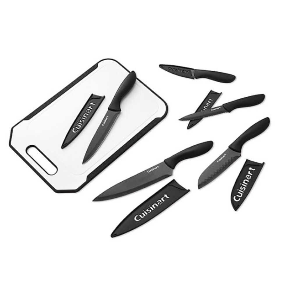 Cuisinart - Ceramic-Coated Knife Set + Cutting Board - 11 Count