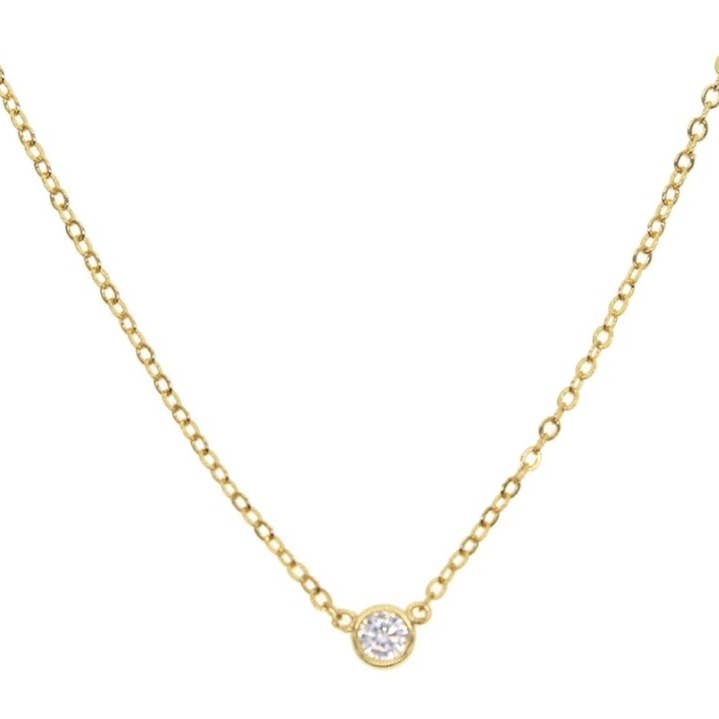 Solitaire Drop Necklace