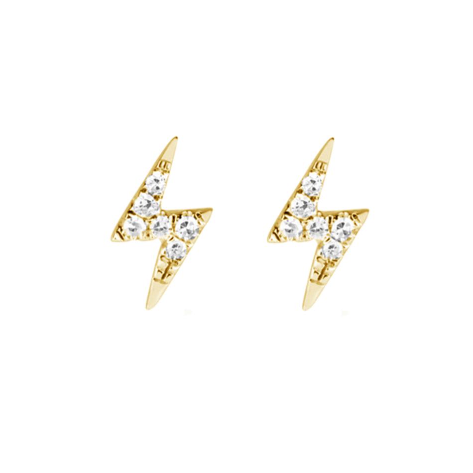 Mineral and Matter Lightning Bolt Stud Earrings