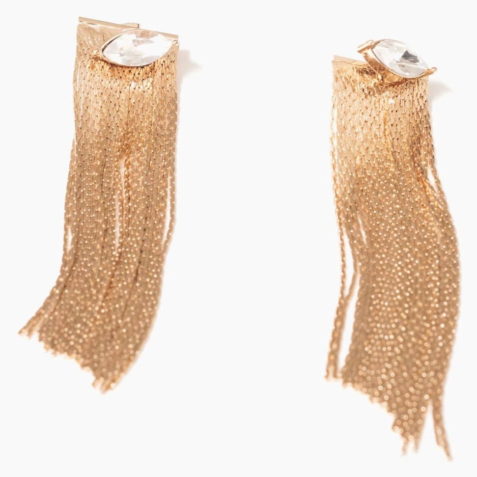 Janna Conner Crystal Marquis Fringe Earrings