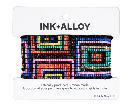 Penelope Rectangles Stretch Bracelet Neon Black