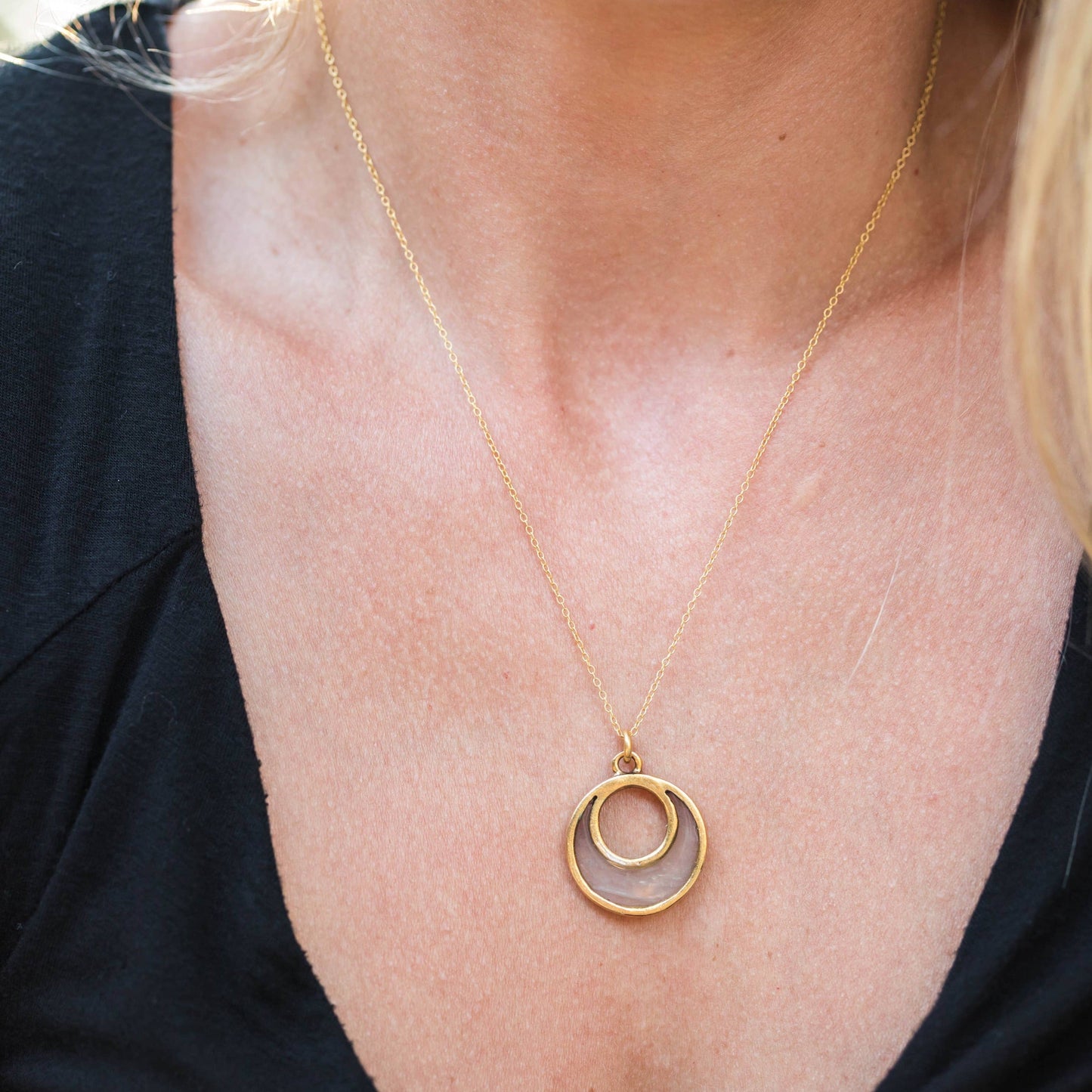 Cameoko The Sal Petite Open Crescent Necklace